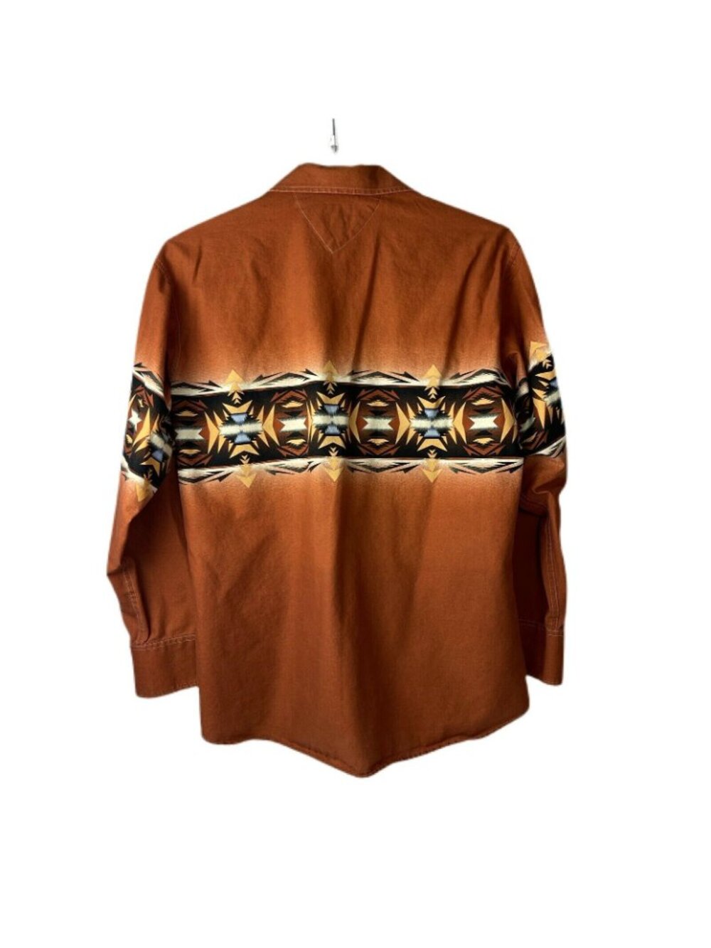 Panhandle Slim Mens Western Shirt Rust Aztec Snap Button Large 100% Cotton - Picture 2 of 6